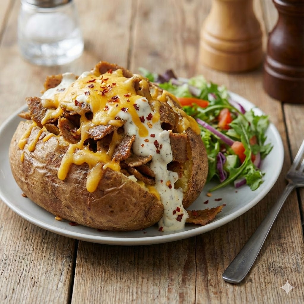 Jacket Potato with Donner and Cheese