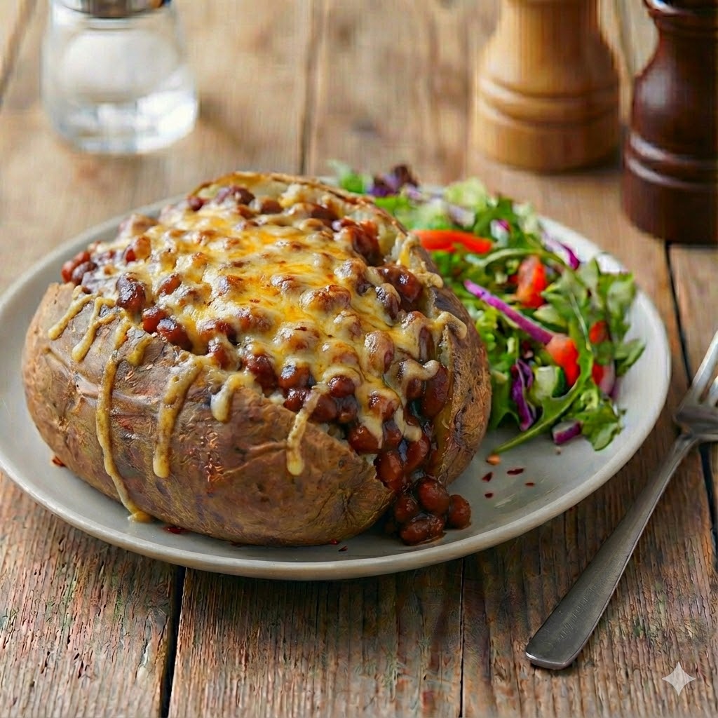Jacket Potato with Cheese and Beans