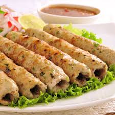 Meat Seekh Kebab with Naan