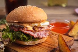 Beef Burger with Crispy Ham