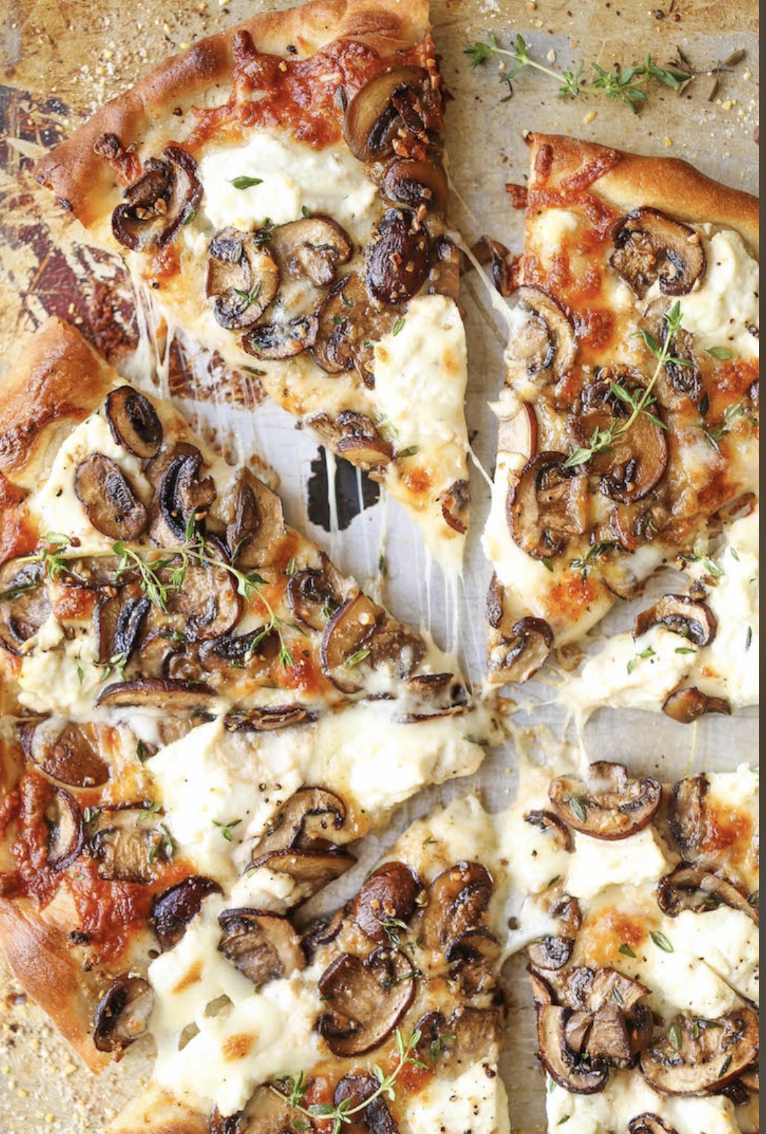 Garlic Bread with Cheese, Tomato & mushroom