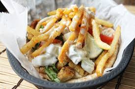 Chips and chicken shawerma