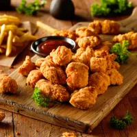 Popcorn Chicken with Fries & 2 Dip