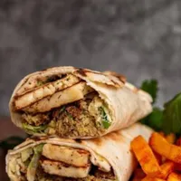 Falafel and halloumi wrap